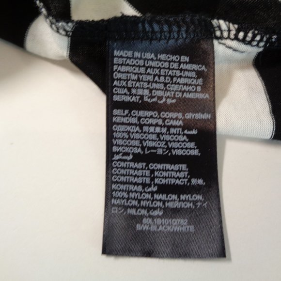 Bebe Size Small HELLO SAILOR Black White New Top - Picture 15 of 16